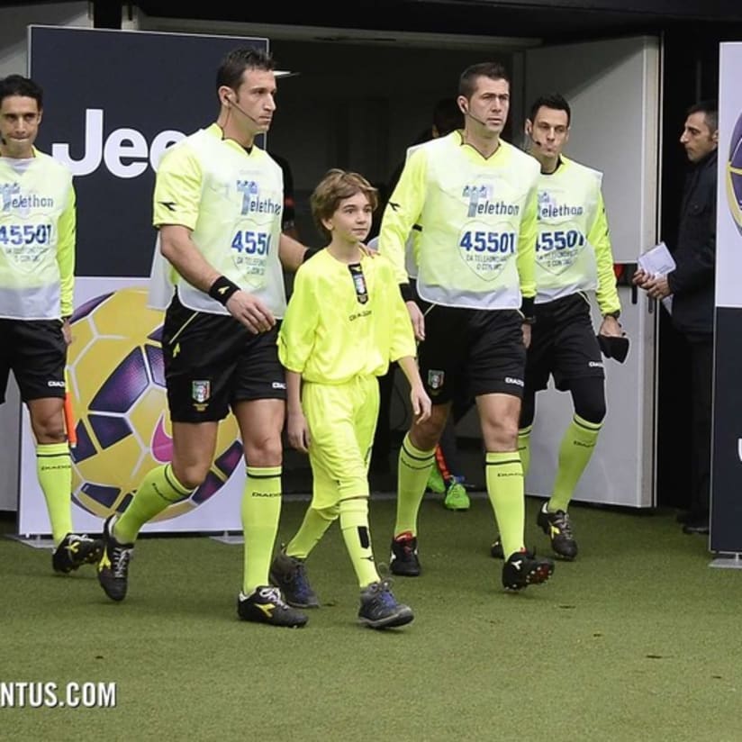 Ettore, Lorenzo, Tommaso in campo con la Juve