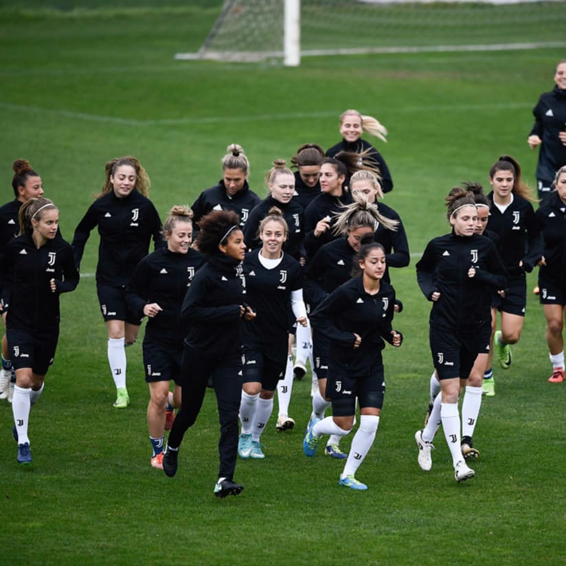 Juventus Women train before Pink Bari test