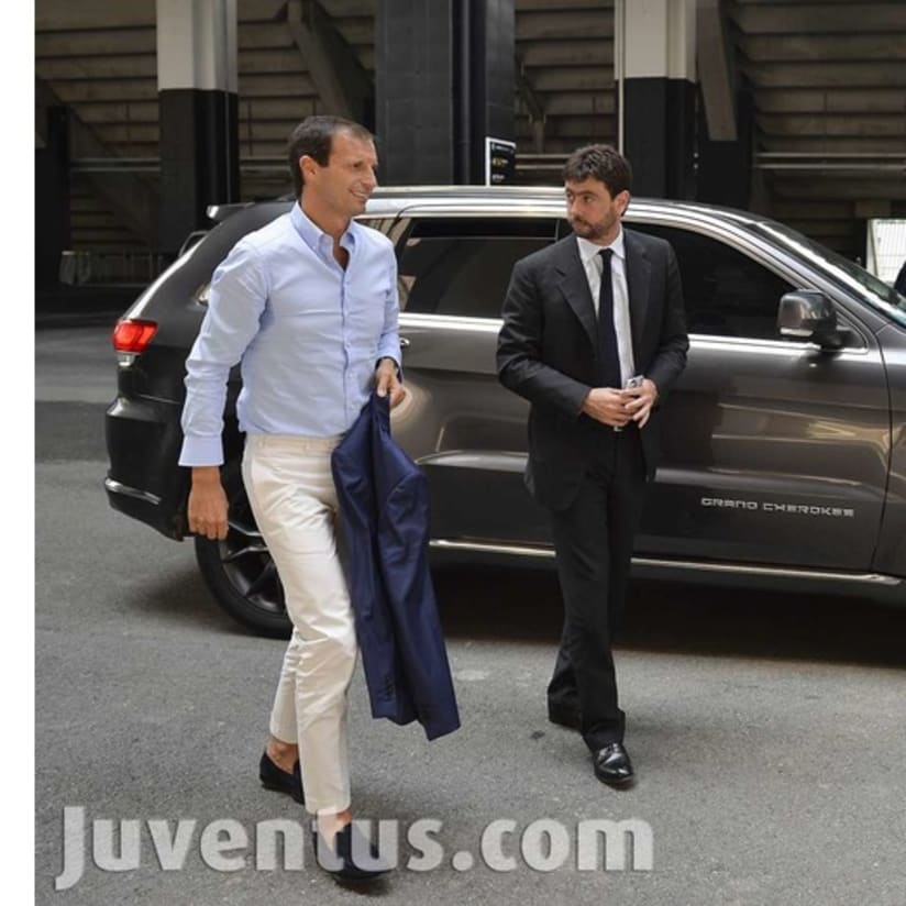 Allegri in visita il J-Museum con il Presidente Agnelli