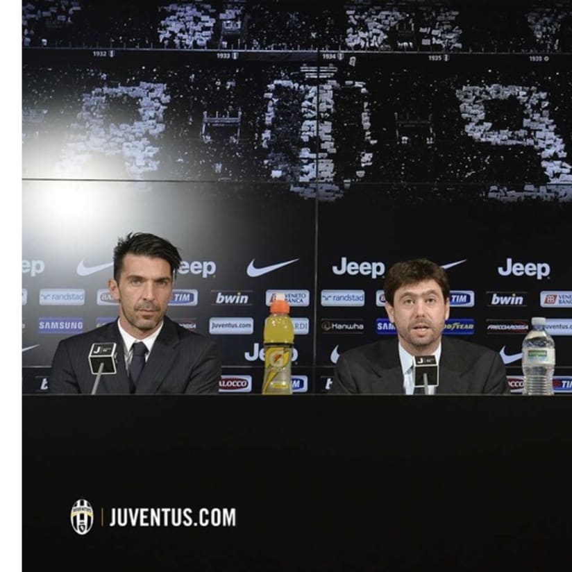Agnelli, Buffon and Chiellini meet the media