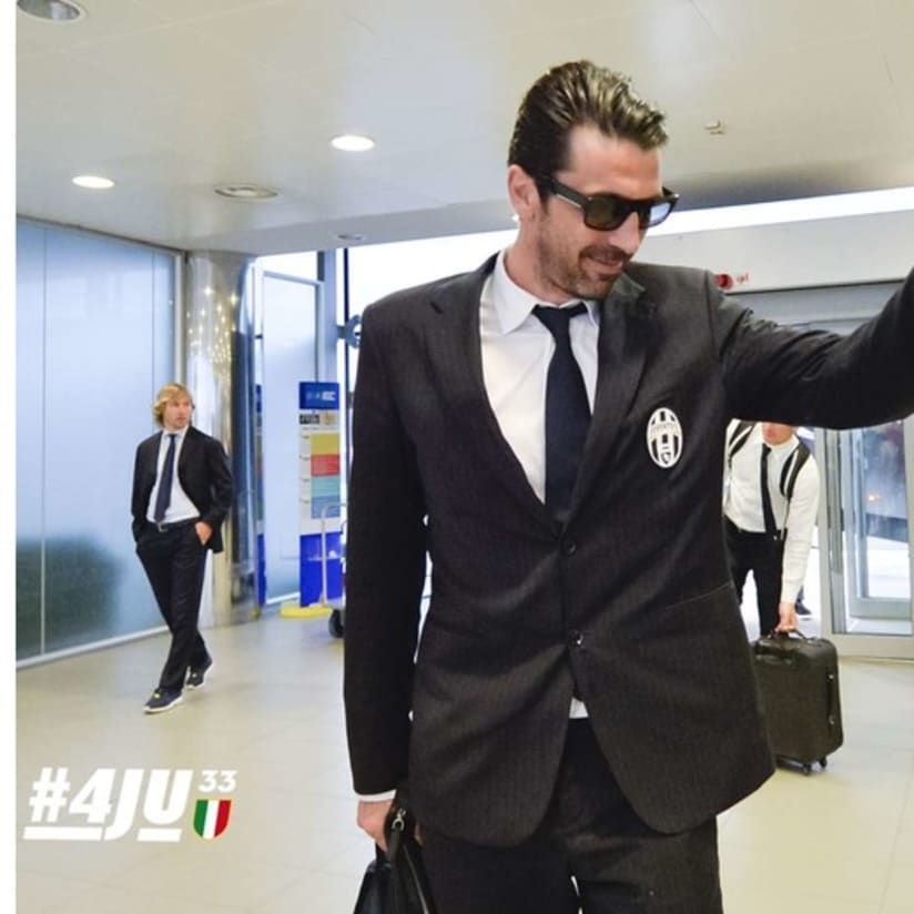 Juve arrive in Rome ahead of the Coppa Italia final