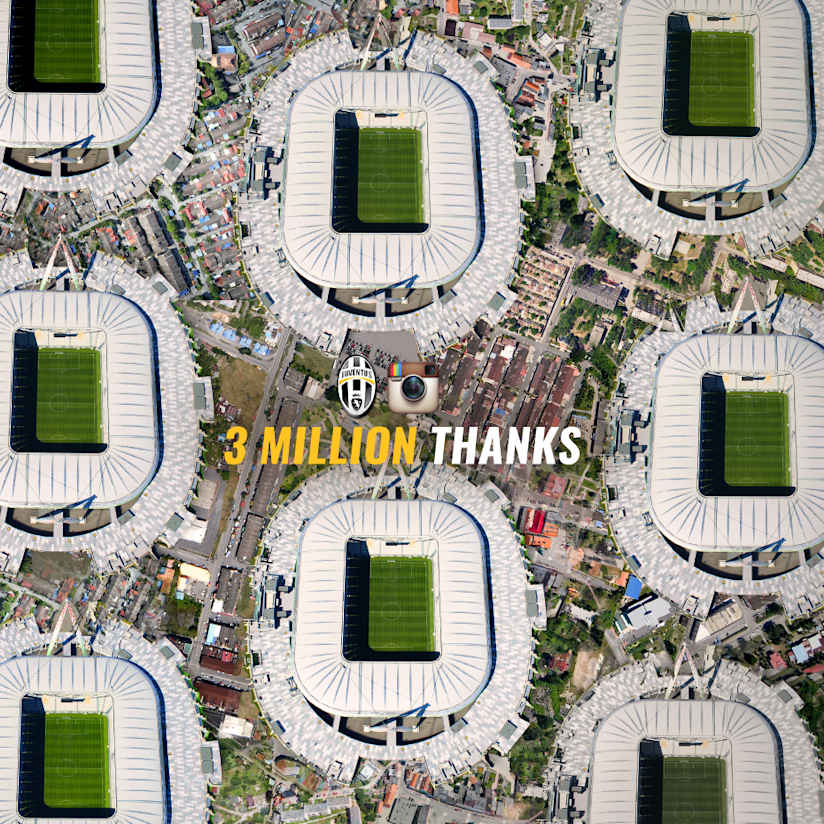 Three million for Juventus on Instagram