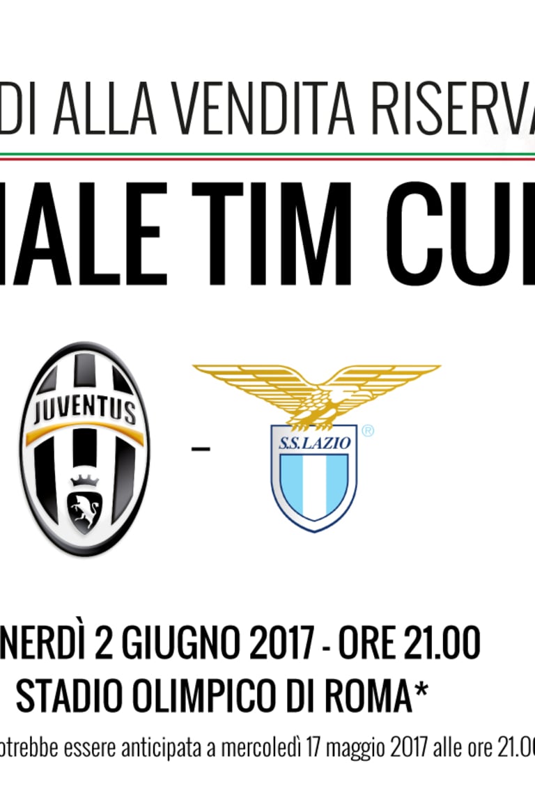 Finale TIM Cup, scatta la vendita per i JMember