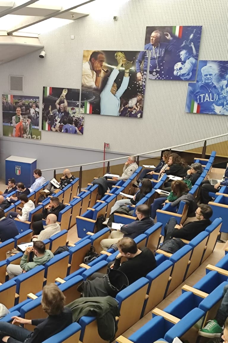 Giuntoli, Chiellini and Andreini present at Coverciano