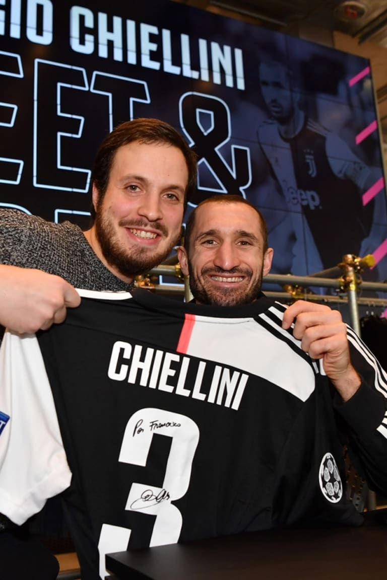 With Captain Chiellini at the Megastore!