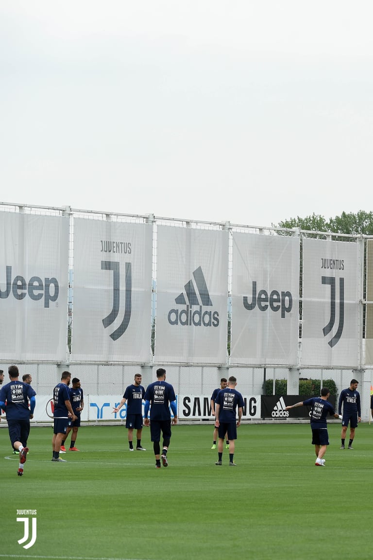 Finishing training for the Azzurri at Continassa