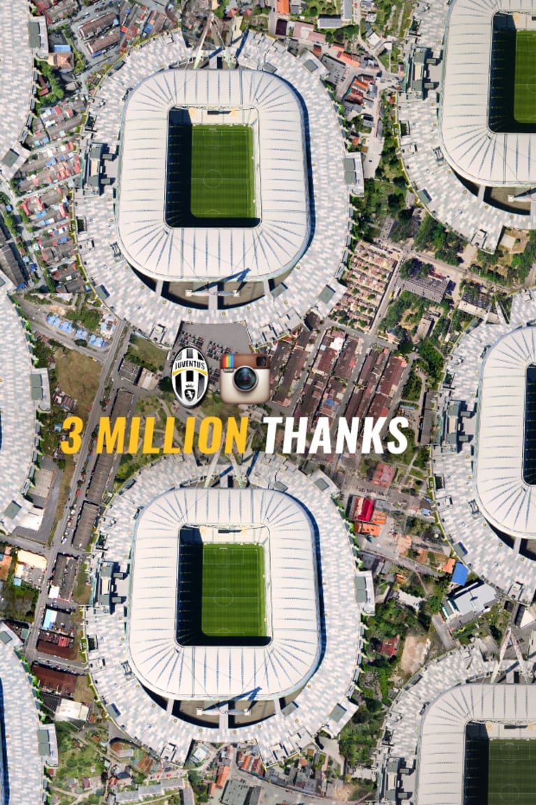 Three million for Juventus on Instagram