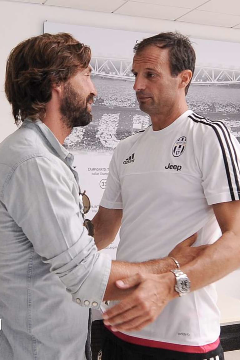 Pirlo’s surprise visit to Juventus Center